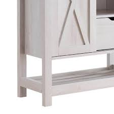 Oak White Storage Cabinet