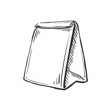 Premium Vector | Delivery bag sketch paper bag for grocery shopping  packaging for breakfast
