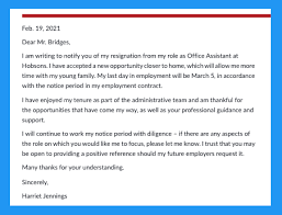 resignation letter exles