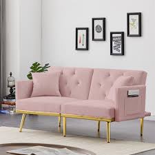 velvet upholstered futon sofa bed