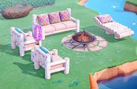Animal Crossing Log Bench Lounge Area