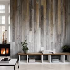 wood plank and panelling effect wallpaper