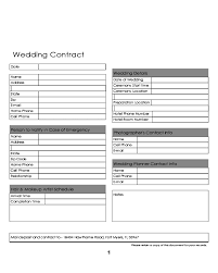 blank wedding contract template edit