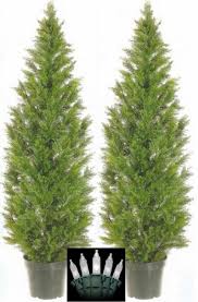 Two 5 Foot Artificial Topiary Cedar