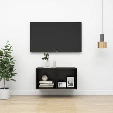 Vidaxl Wall Mounted Tv Cabinet Black 14