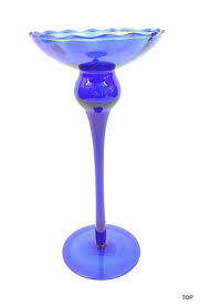 Candle Holder Glass With Smooth Handle