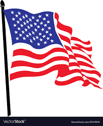 waving american flag logo design