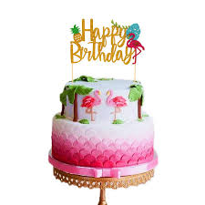 To make your beach party space sunny and bright, use our colorful beach decorations. Gold Glittery Coconut Tree Happy Birthday Cake Topper Hawaii Theme Birthday Party Decorations Hawaii Luau Beach Birthday Cake Decor Double Sided Glittery Toys Games Party Supplies