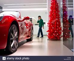 Red mitsubishi eclipse 1998 for sale in baguio city. Christmas Car Showroom Red Ferrari California Sports Car On Display Stock Photo Alamy