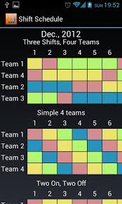 The rotating shift schedule gives all team members the opportunity to cycle through working both the dinner service and the lunch service. Shift Schedule Alarm Clock Shiftschedule 12 1 0 Beta Download Android Apk Aptoide