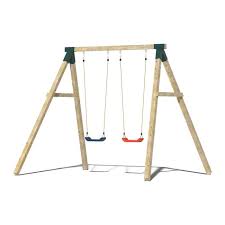 3a Kids Wooden Swing Set With Two