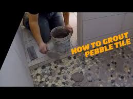 grouting pebble tile flat pebbles