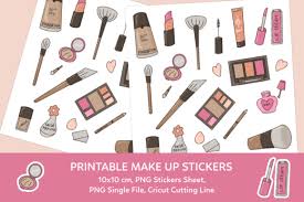 makeup printable stickers sheet graphic