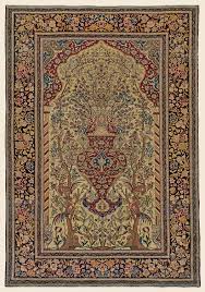 isfahan vase rug central persian