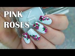 pink rose nail art indigo nail polish