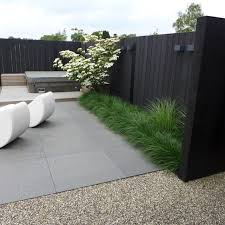 A Black Fence Modern Garden Modern