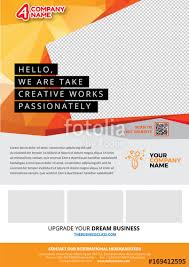 A4 Orange And Professional Flyer Template With Abstrack