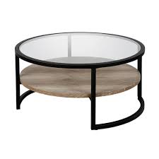 Bronze Medium Round Glass Coffee Table