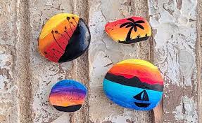 Paint A Sunset On A Rock