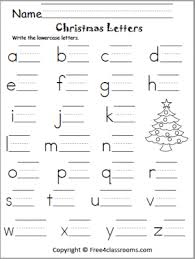 free christmas lowercase letter writing