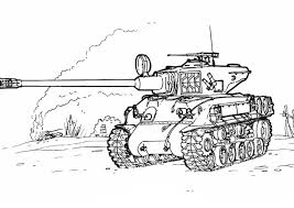 basic army tank coloring page