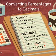 How To Convert Percentages To Decimals