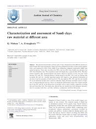 They serve as a good solution when you want to change your email address. Characterization And Assessment Of Saudi Clays Raw Material At Different Area Topic Of Research Paper In Chemical Sciences Download Scholarly Article Pdf And Read For Free On Cyberleninka Open Science Hub
