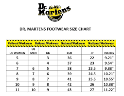 doc martens shoe size chart