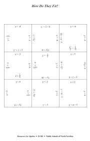 One Variable Inequalities Square Puzzle