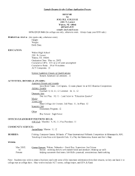 College Resume Example Example Of College Resume Template