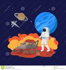 Astronaut In Space Soil Experiments Stock Vector Illustration Of