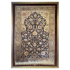rare framed antique turkish silk