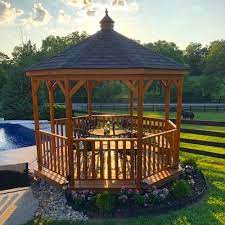 12ft Wooden Amish Country Gazebo Pool