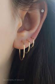 Basic Seamless Hoop 14k Gold In 2019 Cute Ear Piercings