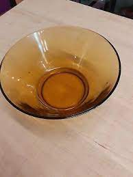 Vintage Amber Glass Fruit Serving Bowl