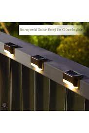 TechnoSmart Solar Güneş Enerjili Şarj Edilen Köşebent Merdiven Veranda  Bahçe Led Lamba Siyah (4adet) Fiyatı, Yorumları - TRENDYOL