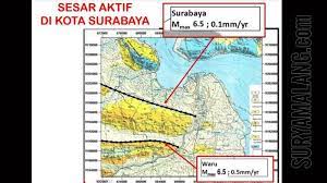 Kota surabaya dilewati dua sesar aktif yang bisa menimbulkan potensi gempa darat. Geolog Ingatkan Gempa Surabaya Tahun 1867 Dan Potensi Gempa Setiap Saat Surya Malang