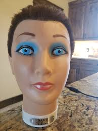mannequin head with hair female makeup