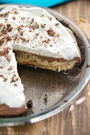The best part about this easy peanut butter pie recipe is that there's no cream cheese and no cool whip! No Bake Peanut Butter Chocolate Cream Pie Crazy For Crust