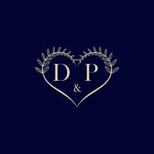 dp fl love shape wedding initial
