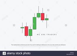Stock Chart Logotype With Japanese Candles Pattern Vector