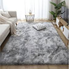 latepis plush light grey 6 ft x 8 ft solid polyester area rug a light grey