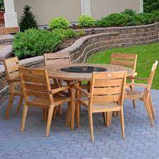Teak Outdoor Round Dining Table Set