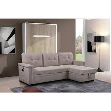 Simple Relax 84 In W Reversible Sleeper Sectional Fabric Sofa With Storage Chaise And Pocket In Light Gray