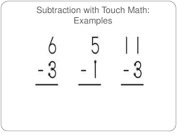 If we write a number 1, then we only put one solid dot there. Touchy Touch Math