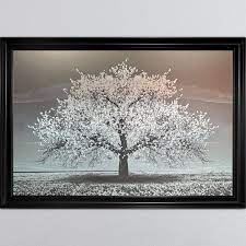 White Cherry Tree On Aluminium Panel