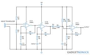 Ultrasonic Receiver Circuit Using Opamp