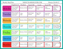 Weekly Meal Plan 10 09 17 Love What You Eat Team Shuster