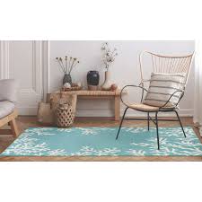 liora manne capri c border indoor outdoor rug aqua 7 6 x9 6