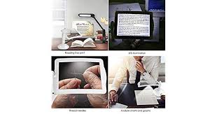360 Degree Rotation Handsfree 3x Magnifier 2 Led Magnifying